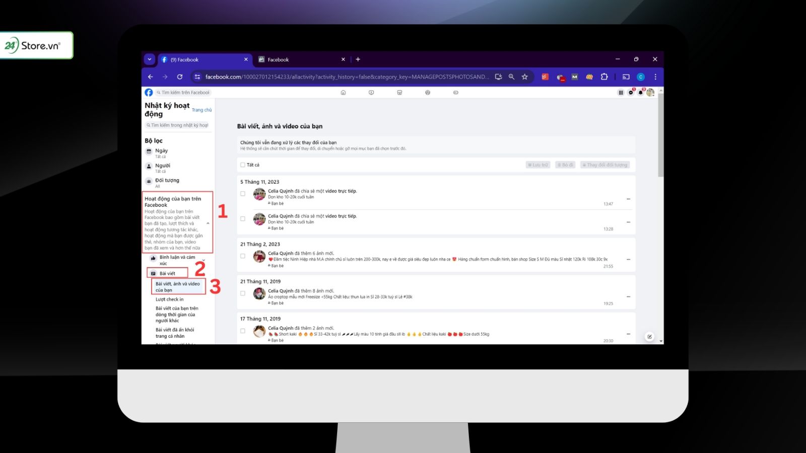 cách xóa tất cả bài viết trên Facebook
