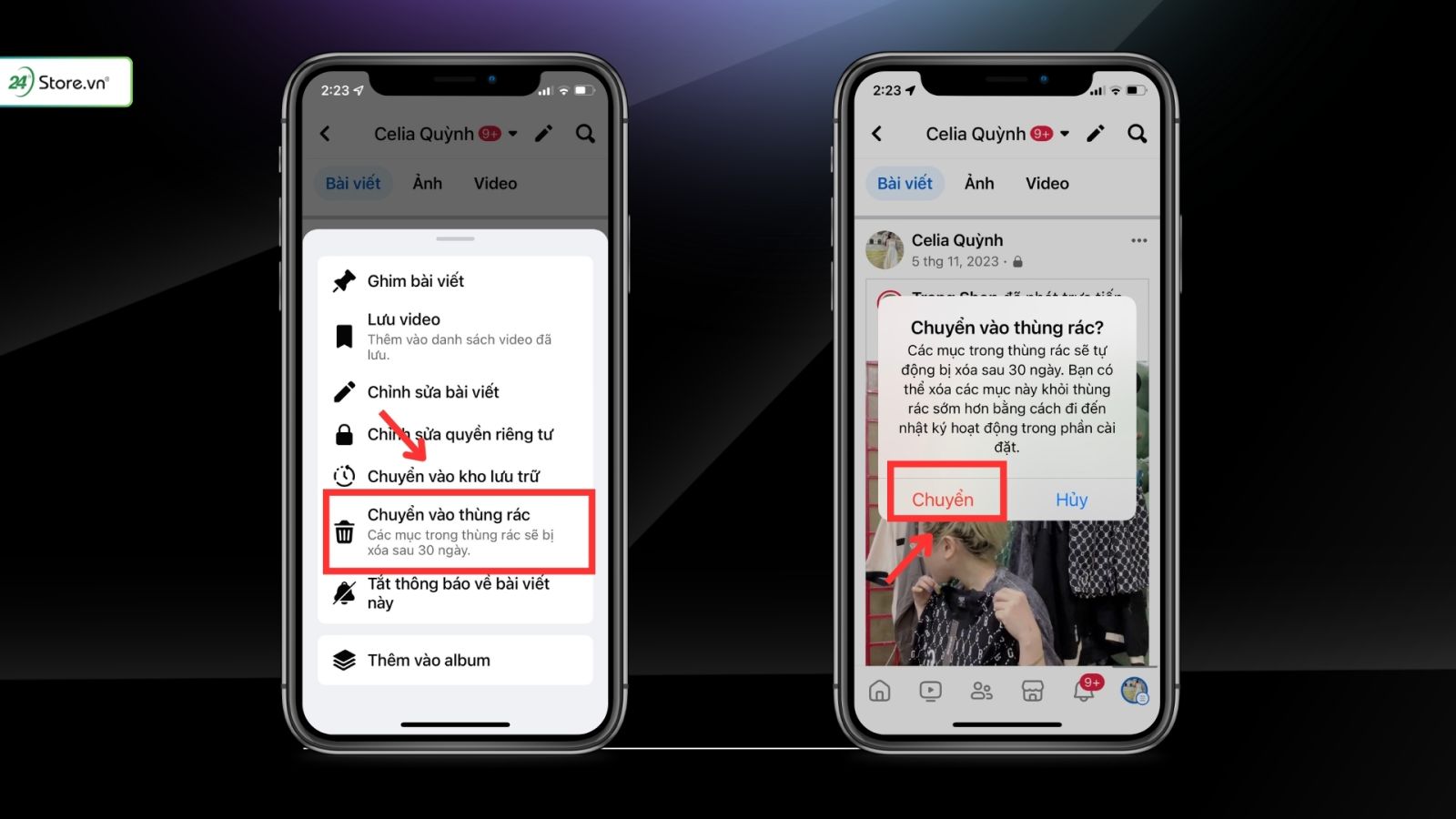 cách xóa bài viết trên Facebook trên điện thoại