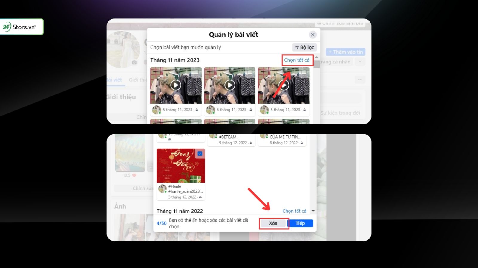 cách xóa bài viết trên Facebook trên máy tính
