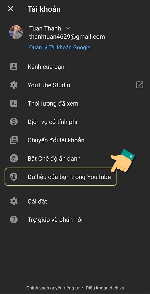 cách xóa lịch sử tìm kiếm trên youtube