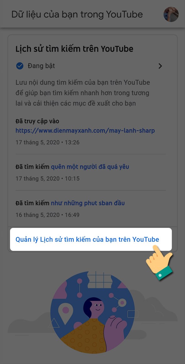 cách xóa lịch sử tìm kiếm trên youtube
