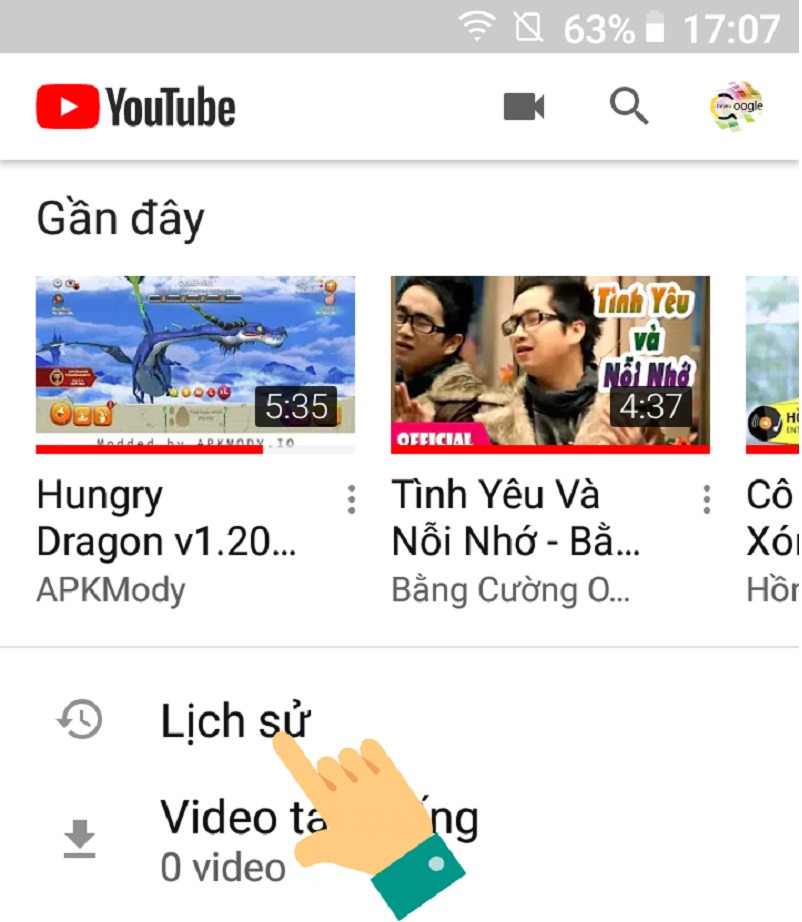 cách xóa lịch sử tìm kiếm trên youtube