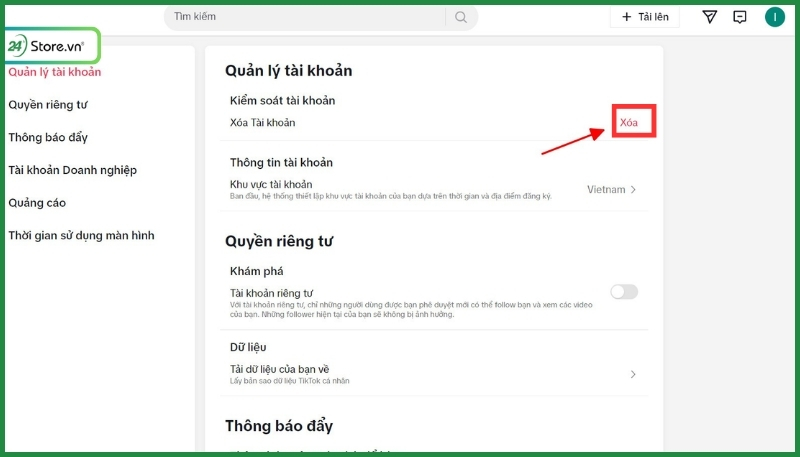 Cách xóa tài khoản TikTok 