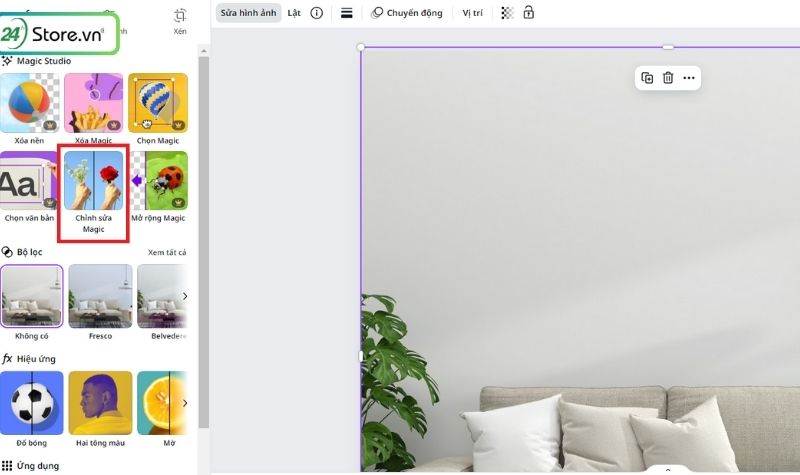 thay đổi đối tượng trong canvas