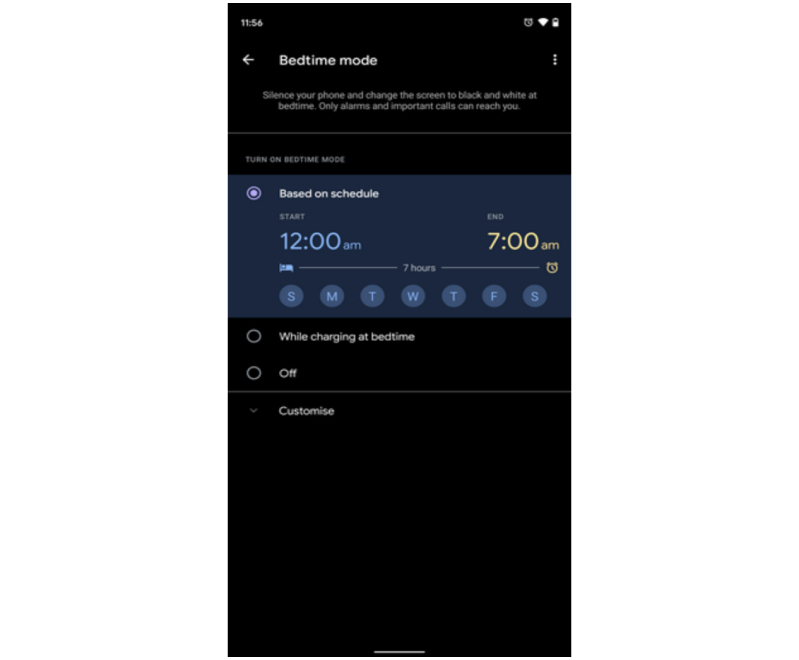 màn hình chỉnh chế độ giờ đi ngủ trên Android màn hình chỉnh chế độ giờ đi ngủ trên Android