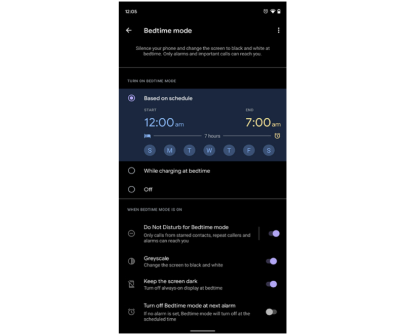 màn hình tinh chỉnh chế độ giờ đi ngủ trên android màn hình tinh chỉnh chế độ giờ đi ngủ trên android
