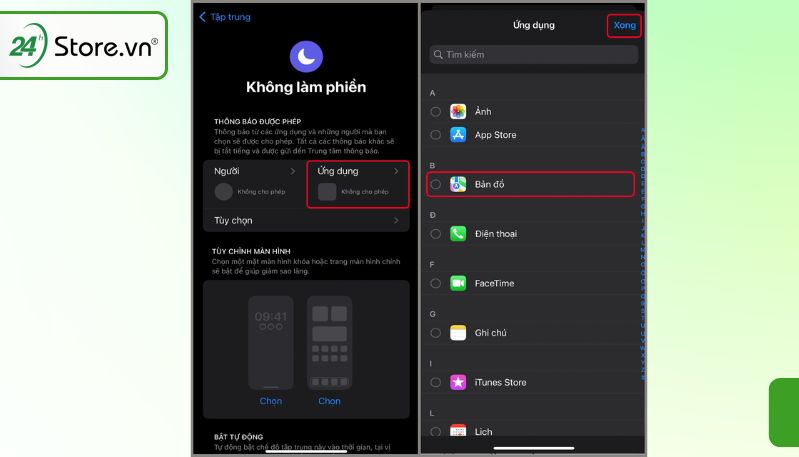 bật chế độ tập trung trên iphone ios 15