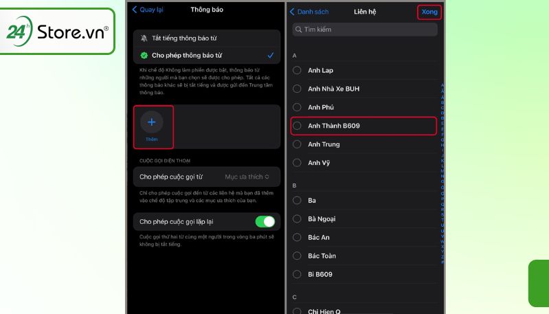 chế độ tập trung trên iphone 
