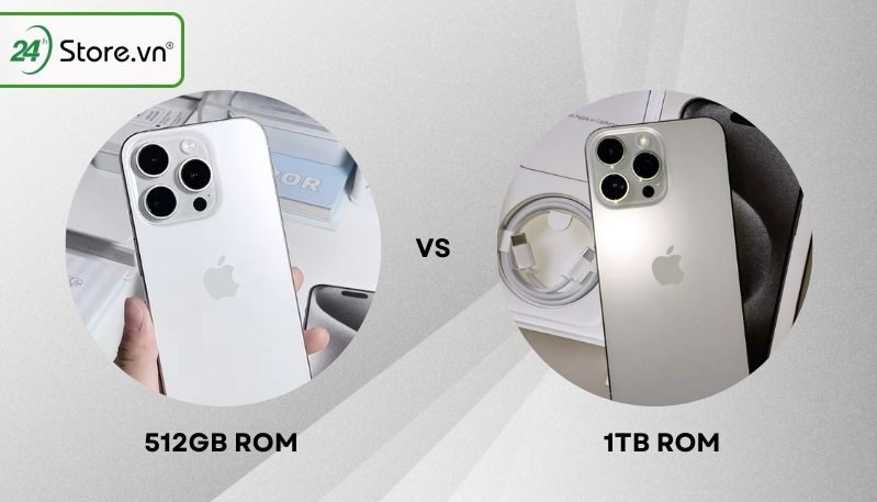 so sánh khả năng lưu trữ iphone 15 pro 512gb và 1tb