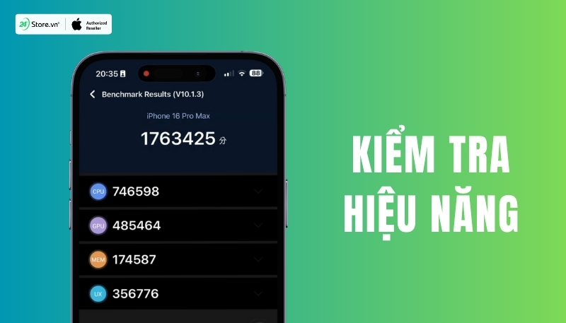 kiểm tra hiệu năng iphone 16 pro max like new