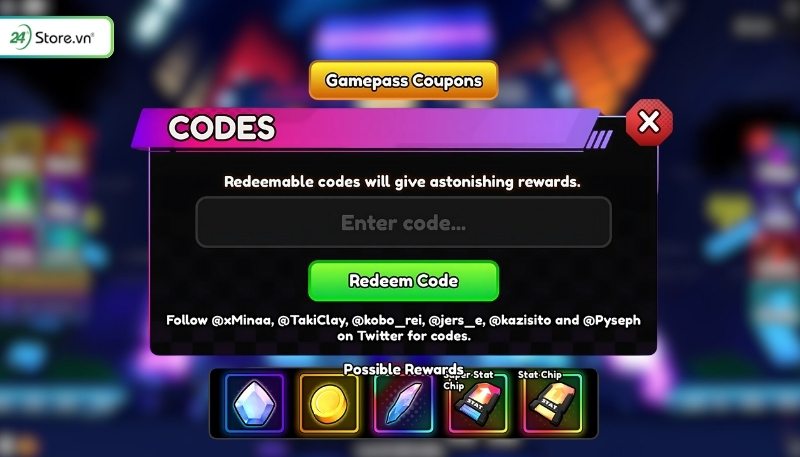Cách nhập giftcode trong game Anime Vanguards