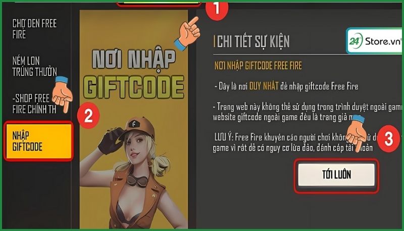 nhập code free fire