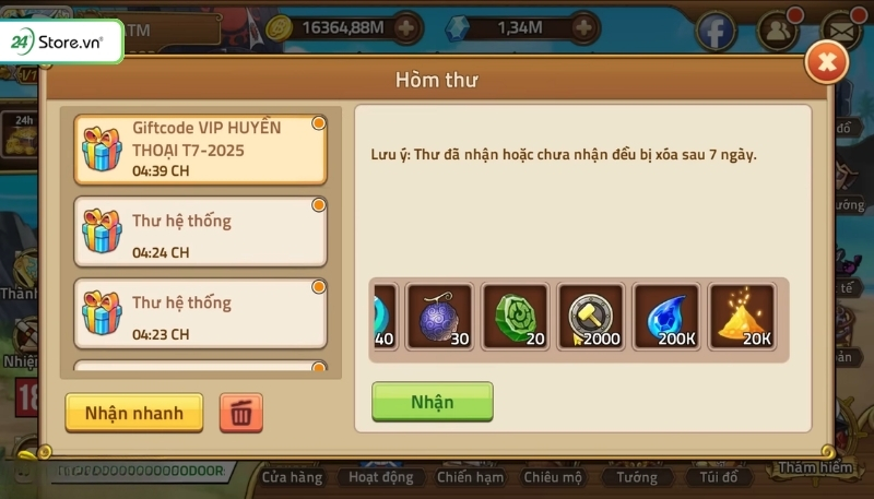 Full code Huyền Thoại Hải Tặc mới nhất