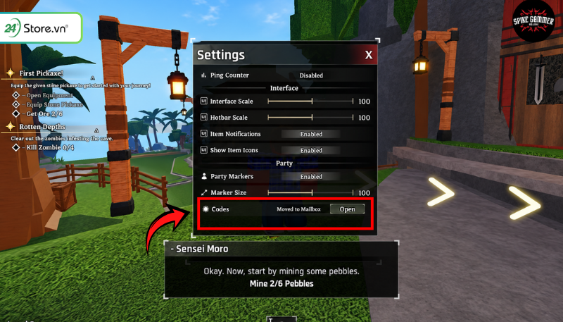 Cách nhập Code The Forge bước 2