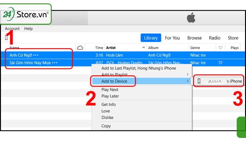 tải nhạc cho iPhone từ máy tính