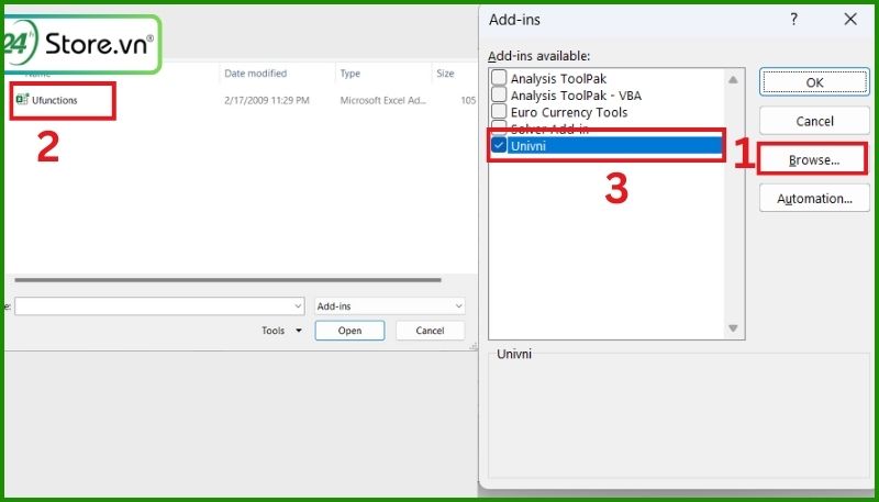 Đổi số thành chữ bằng file add-ins