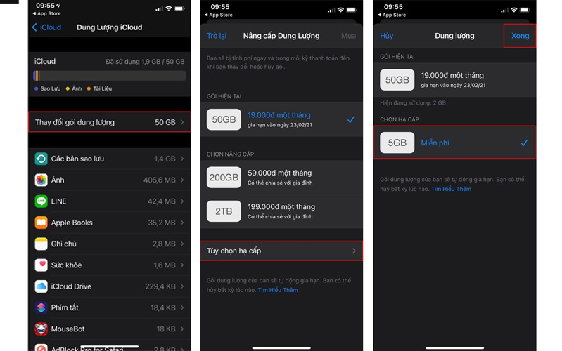 mien phi 50gb dung luong icloud