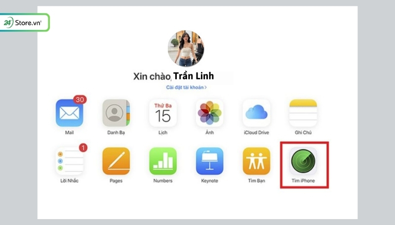 Tìm kiếm bằng Find My trên iCloud