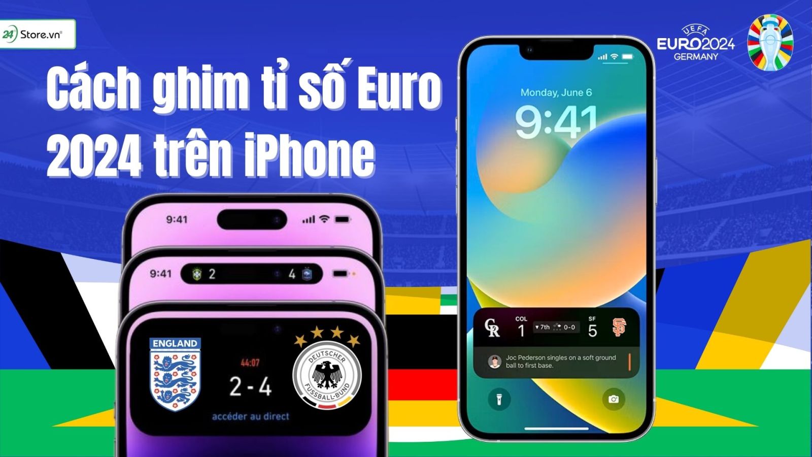 Cách ghim tỷ số Euro 2024 trên iPhone CỰC NHANH