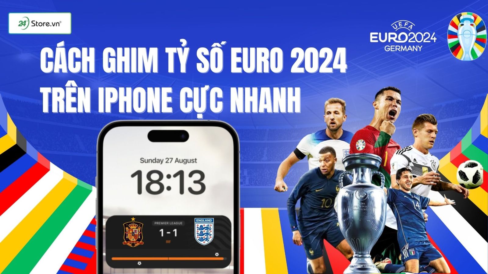 Cách ghim tỷ số Euro 2024 trên iPhone CỰC NHANH