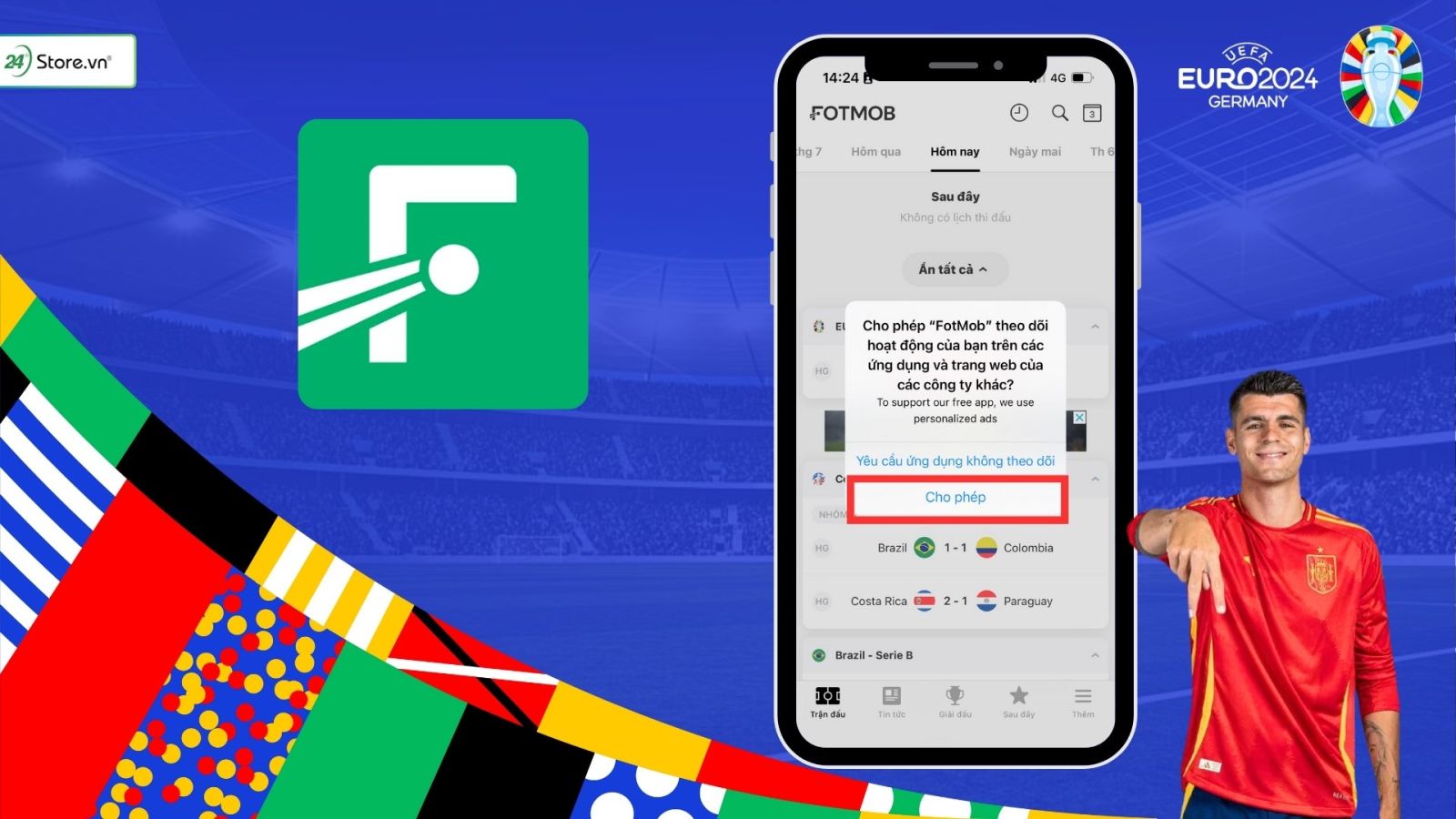 Cách ghim tỷ số Euro 2024 trên iPhone CỰC NHANH