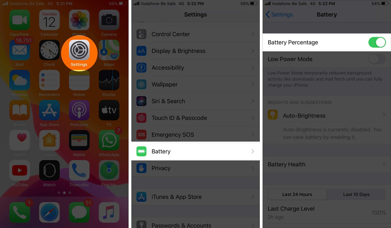 Hiển thị phần trăm pin iPhone 13