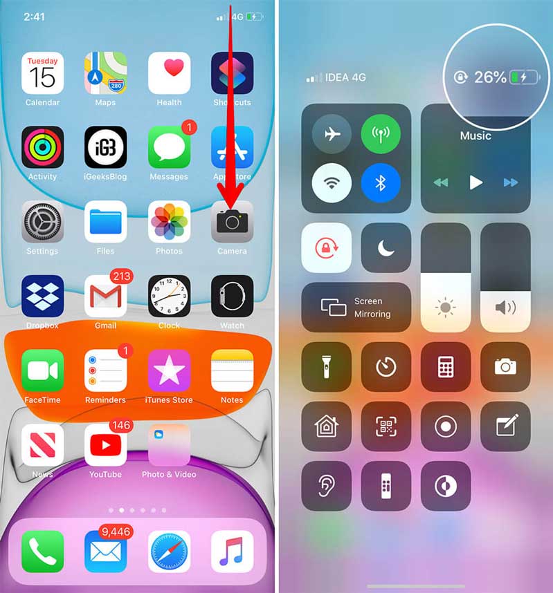 Hiển thị phần trăm pin iPhone 13