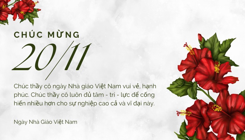 Hình ảnh thiệp 20/11 đẹp nhất tặng thầy cô giáo