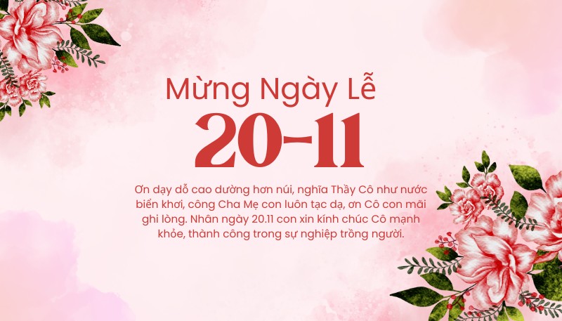 Hình ảnh thiệp 20/11 đẹp nhất tặng thầy cô giáo