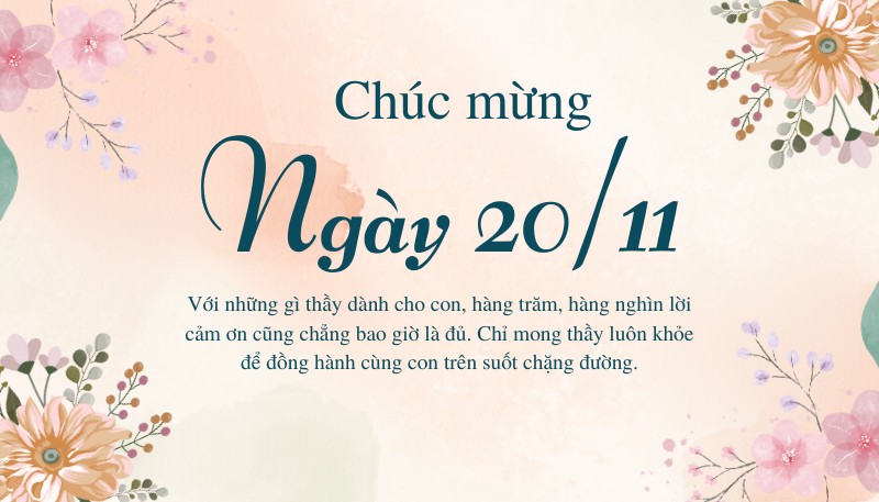 Hình ảnh thiệp 20/11 đẹp nhất tặng thầy cô giáo