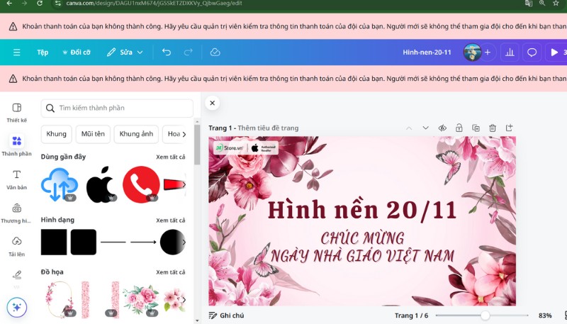 Công cụ làm hình ảnh thiệp 20/11