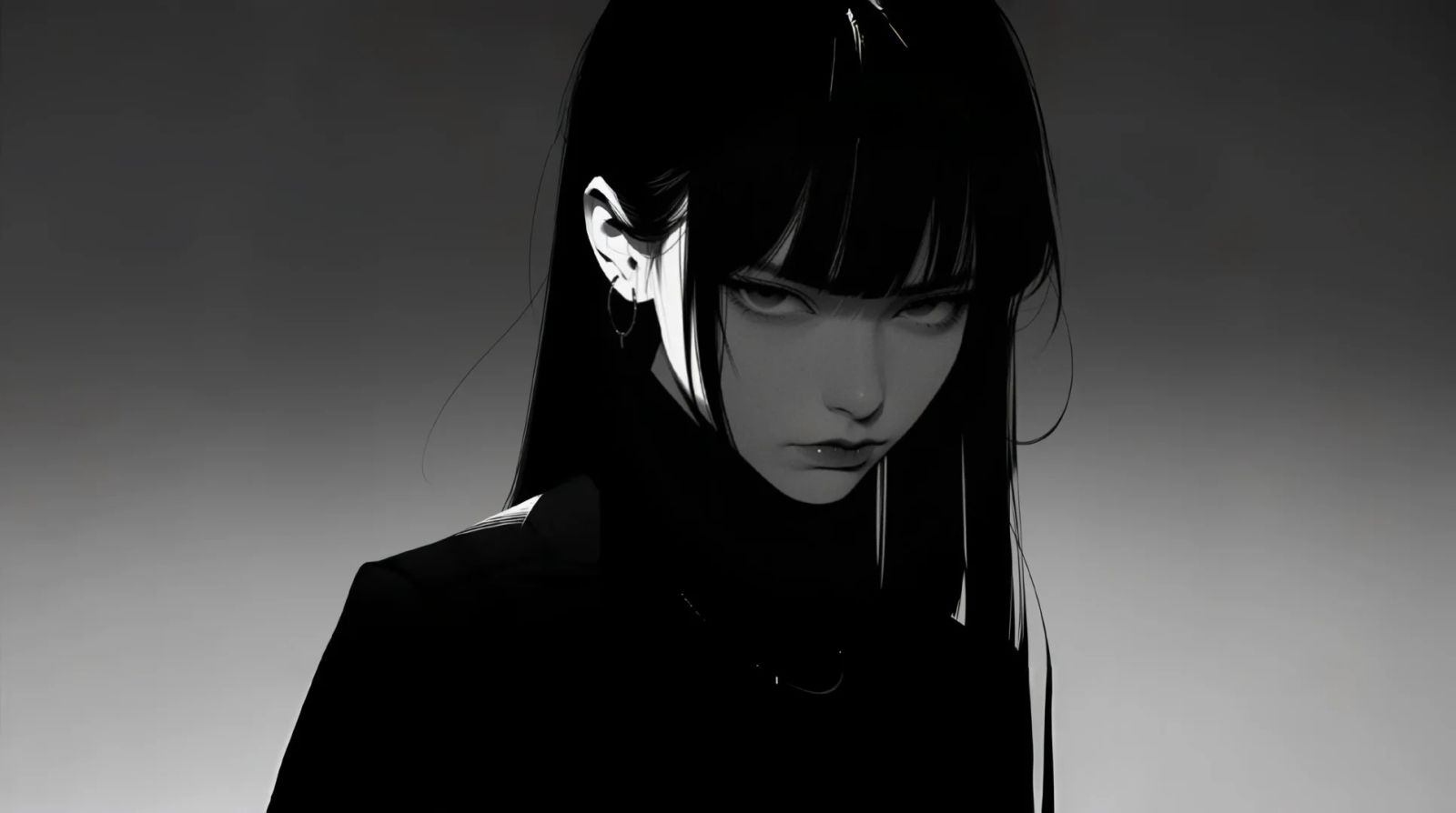 hình nền anime máy tính 4K ngầu nữ
