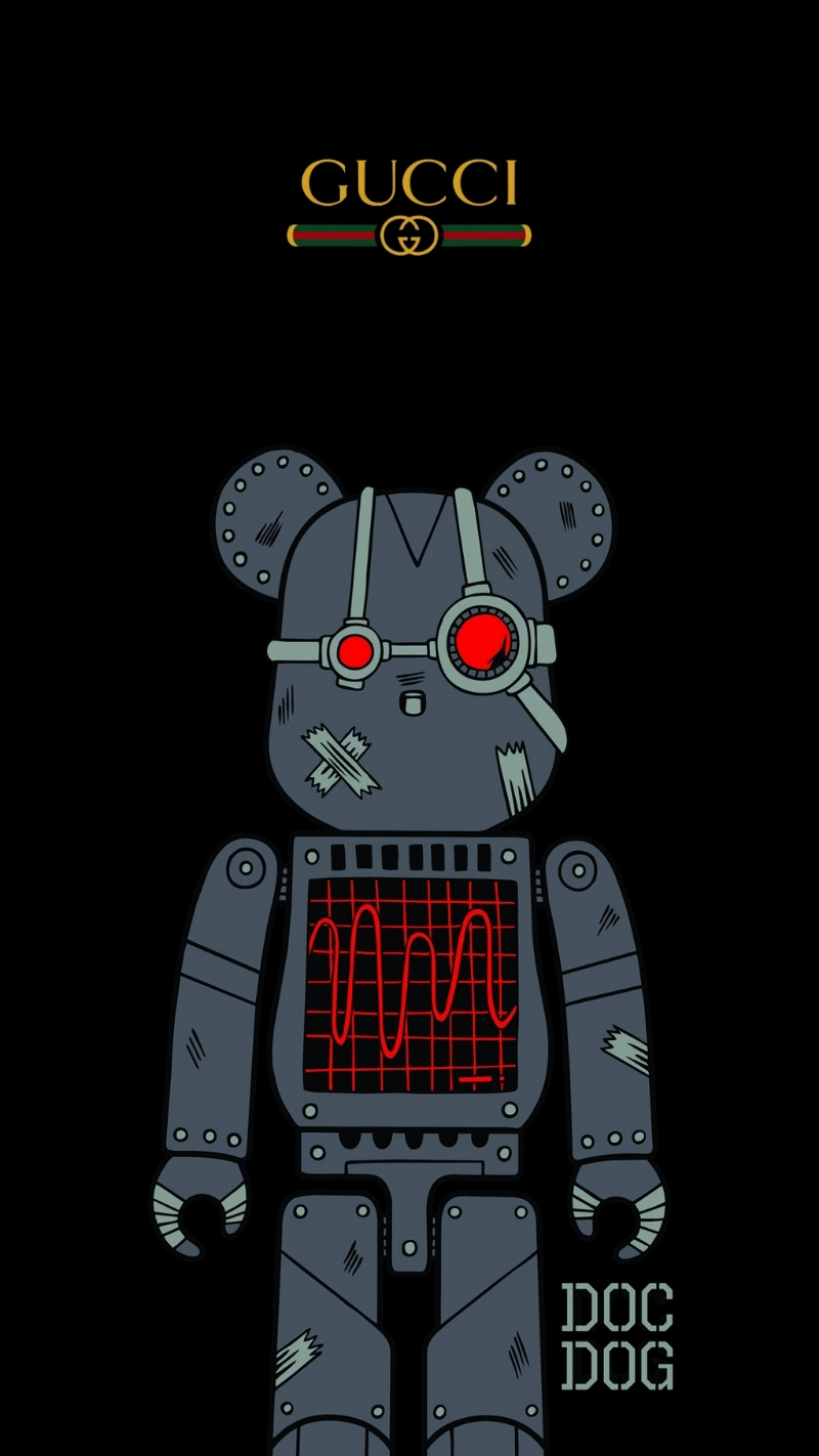 hình nền bearbrick gucci siêu chất