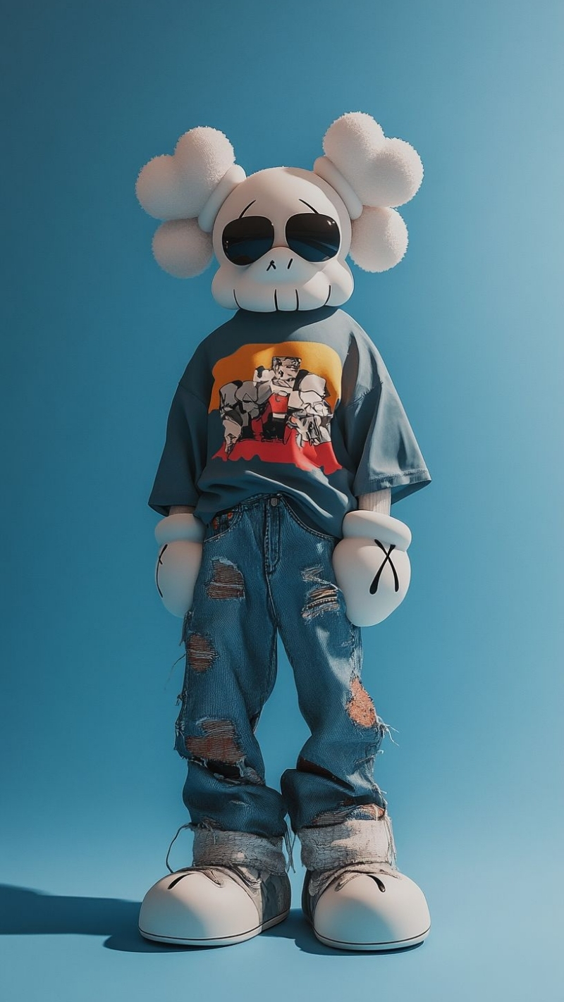 hình nền bearbrick màu hồng ngọt ngào