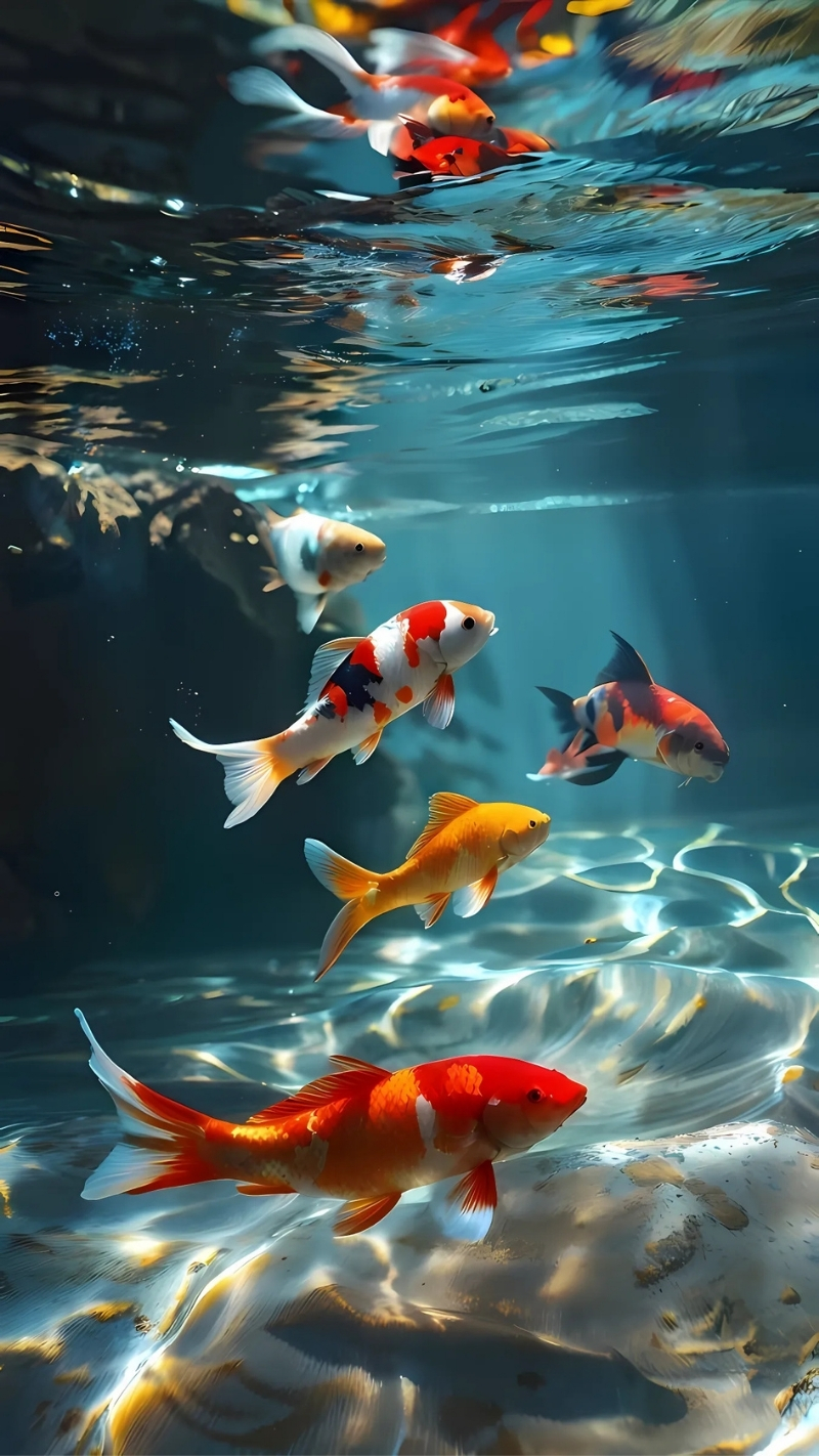 Ảnh nền cá 3D tĩnh lặng lãng mạn