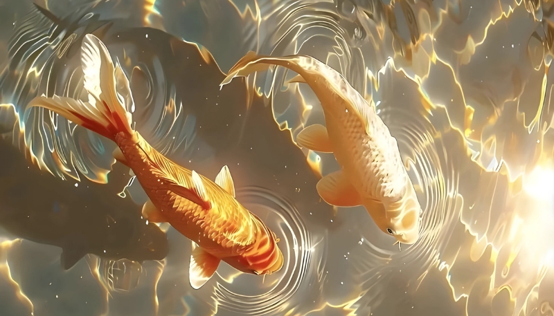 Ảnh nền cá koi 3D ý nghĩa