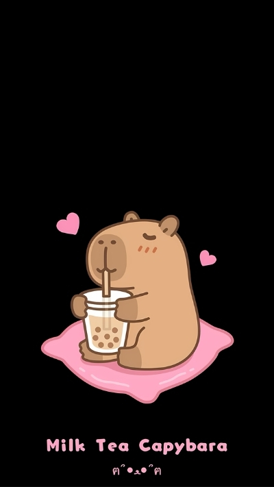 anh nen capybara uong tra sua ngau loi