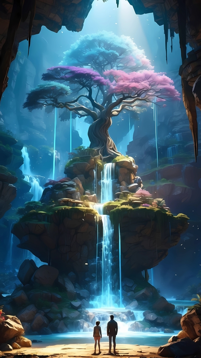 hình ảnh cây xanh anime dễ thương