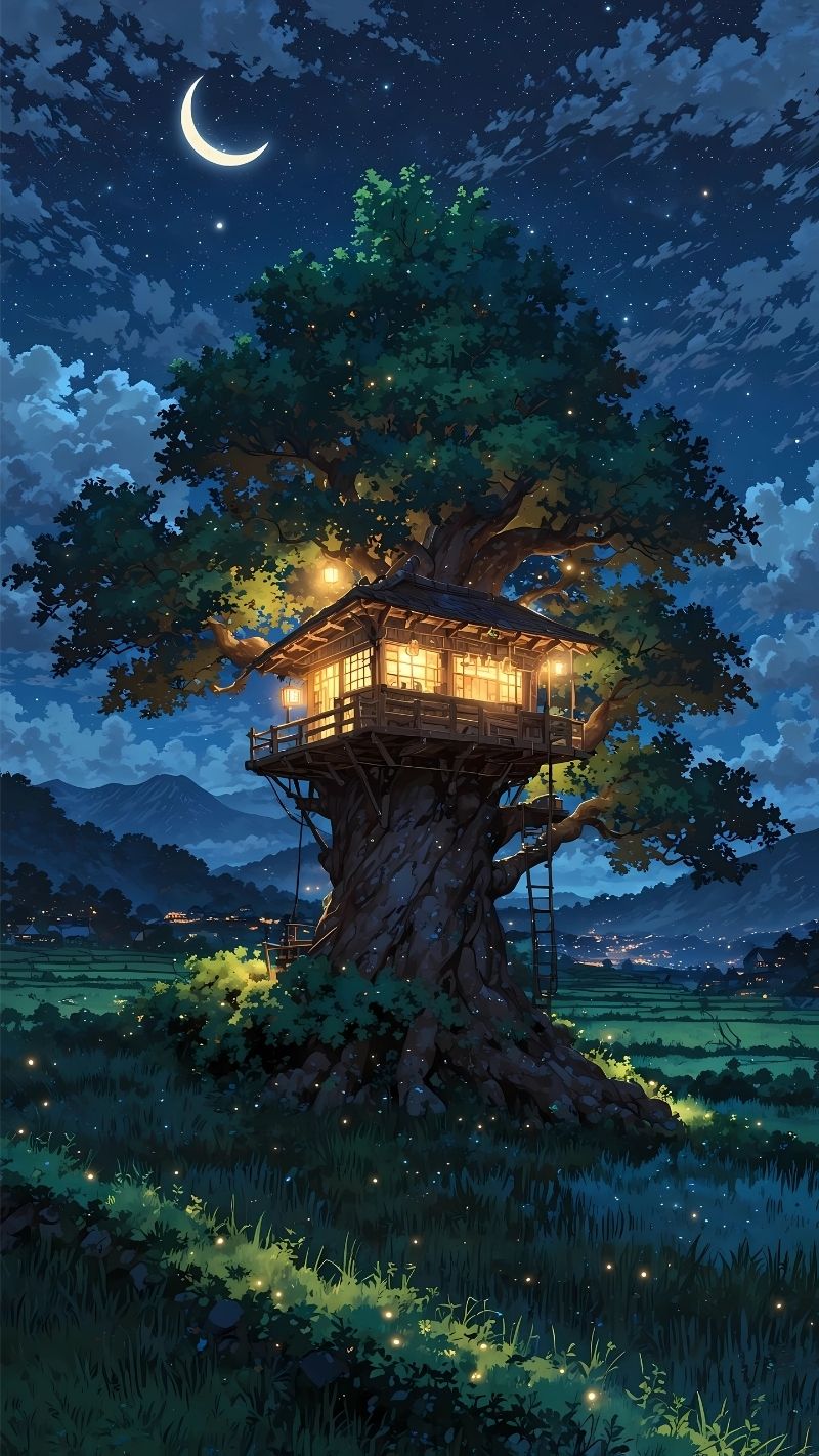 hình nền cây xanh anime cho pc