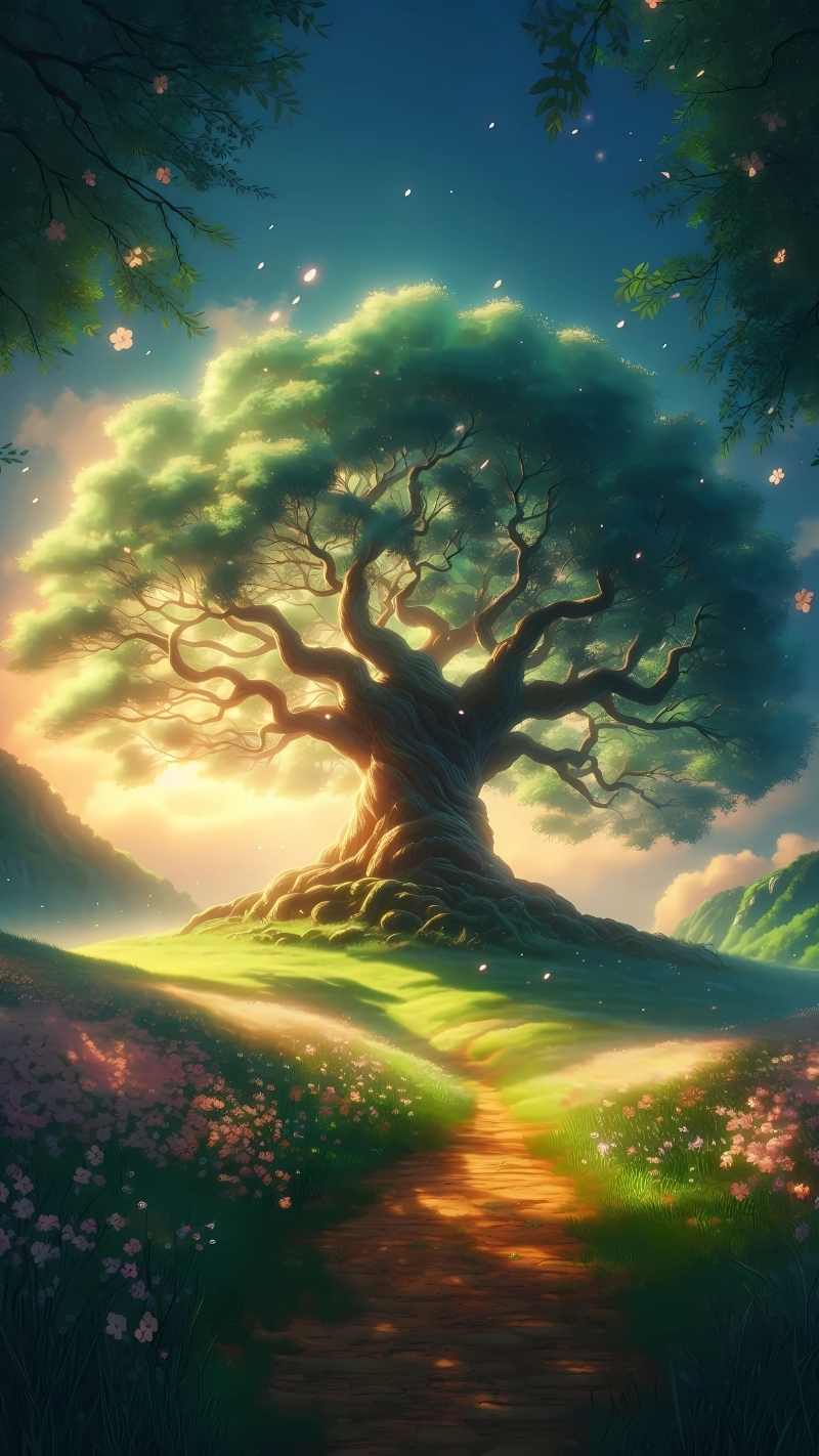 tải hình ảnh cây xanh anime miễn phí