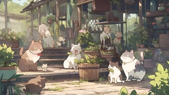 hình nền chibi mèo
