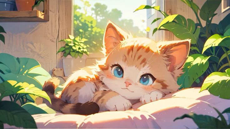 hình nền chibi mèo