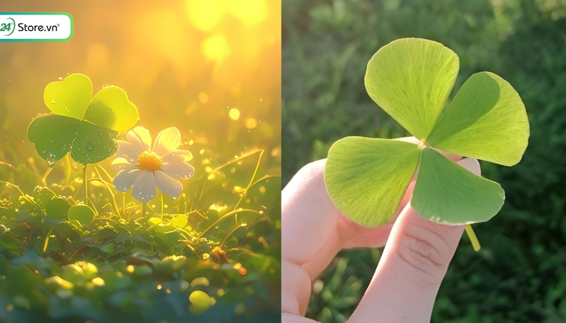 Hình nền cỏ 4 lá may mắn avatar đẹp
