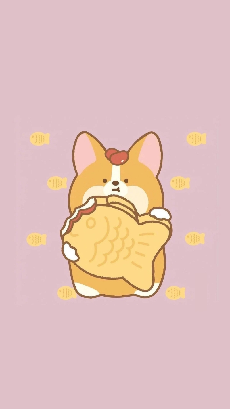 ảnh nền con chó chibi quá yêu