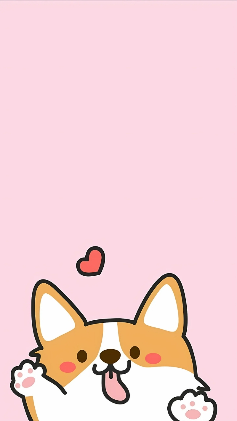 ảnh nền con chó chibi tối giản
