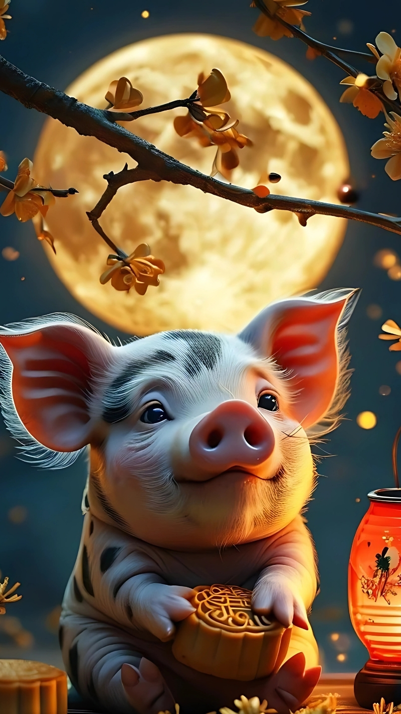 Hình ảnh con heo may mắn 4K