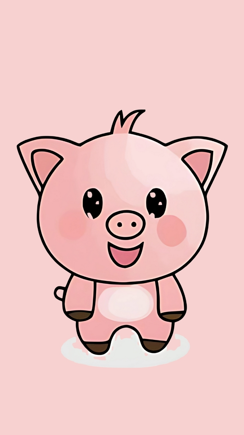 Hình nền con heo hồng chibi đáng yêu cho Facebook