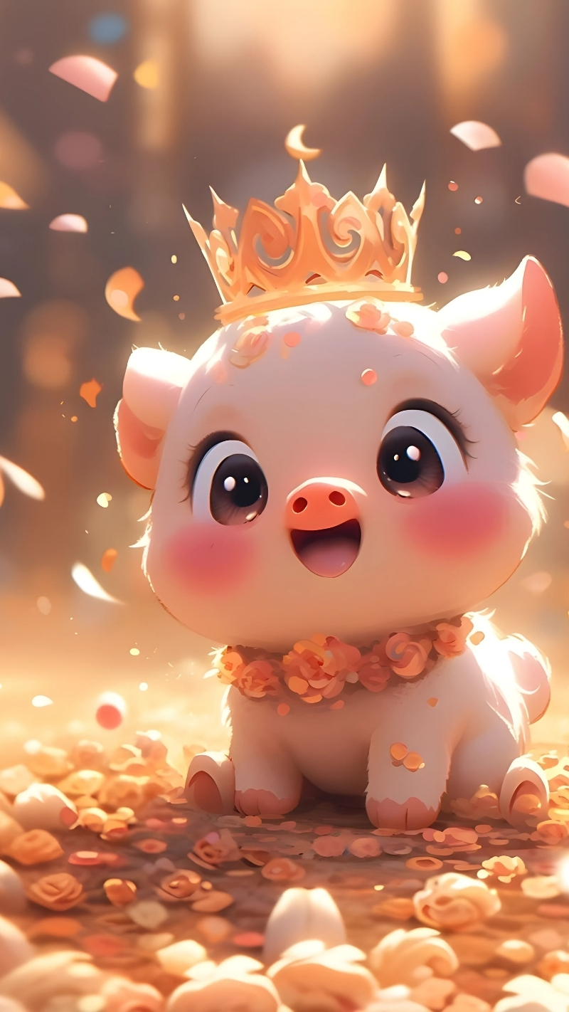 Hình nền con heo hồng cute