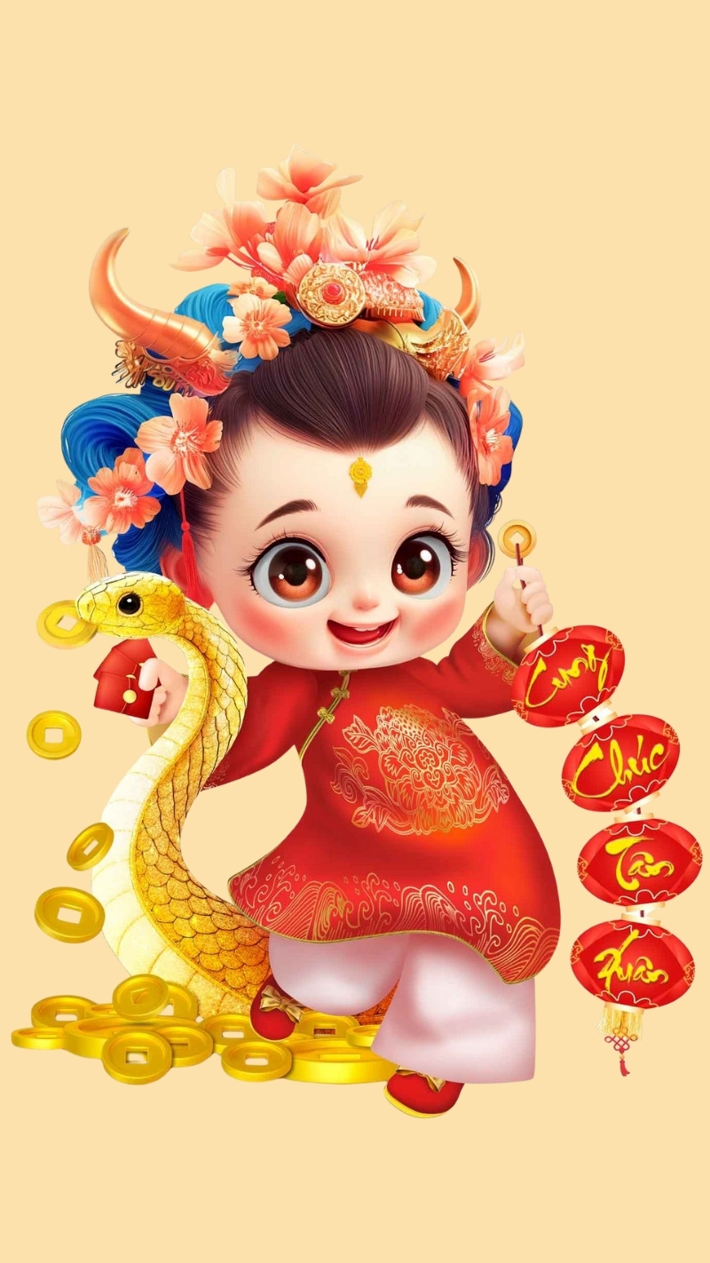 ảnh nền con rắn tết 2025 sáng tạo
