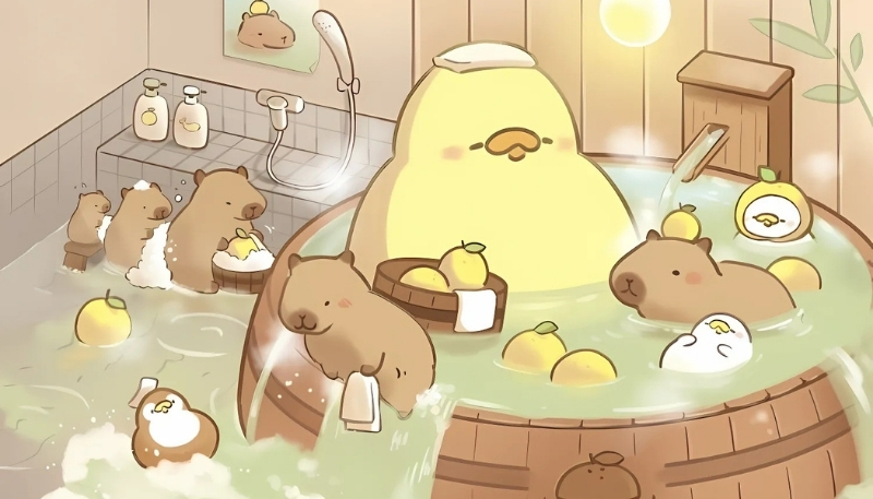 hình nền con vịt vàng cute